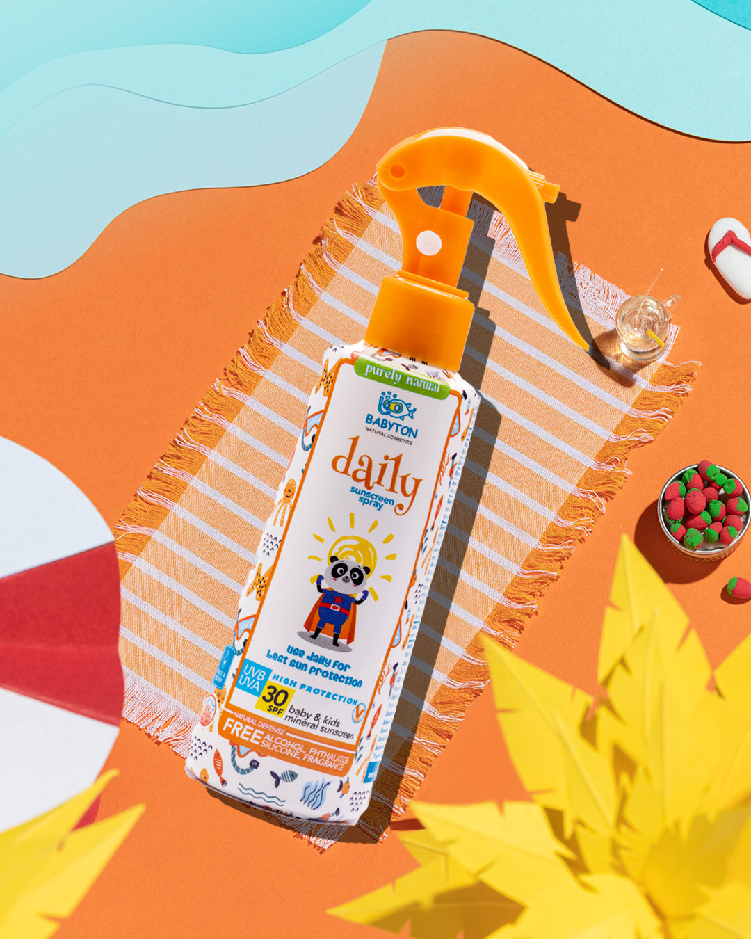 Spray solaire naturel SPF 30 pour toute la famille