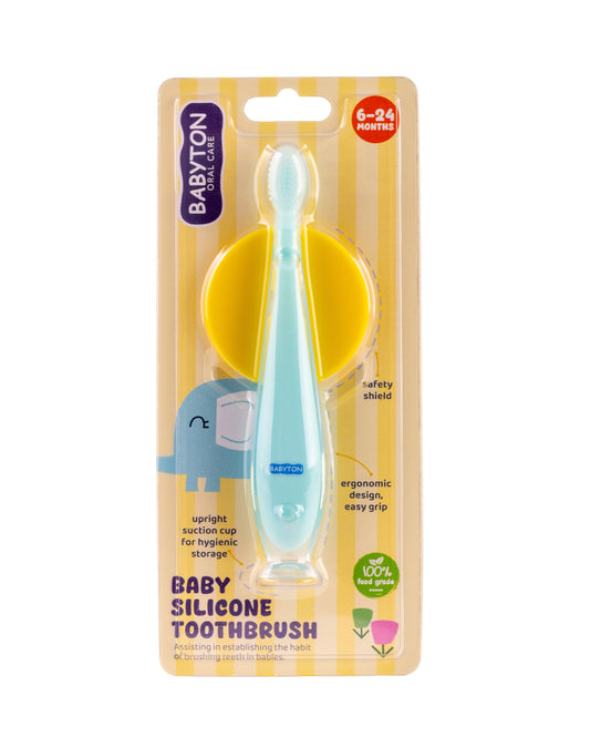 silicone tandenborstel kind met veiligheidsschild Babyton Brosse à Dents en Silicone avec Collerette de Protection