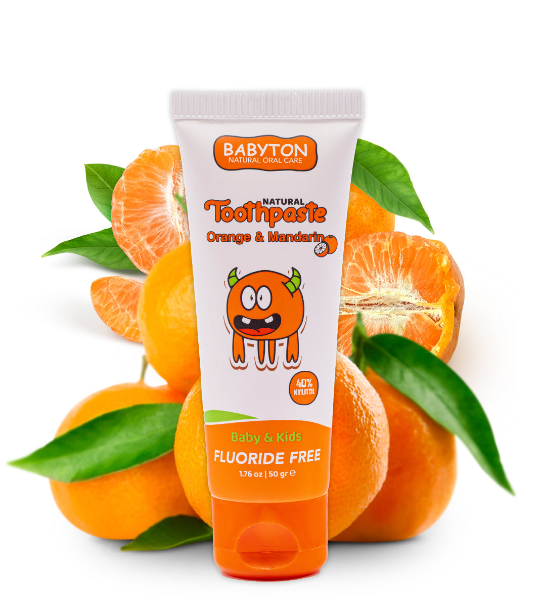Dentifrice Doux Bébé & Enfant Sans Fluor | Orange Mandarine (50g)
