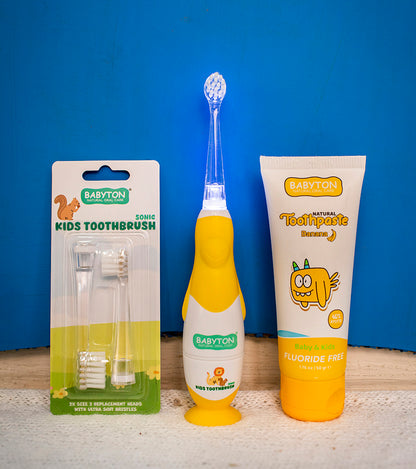 Brosse à Dents Sonique pour Enfant | Avec 2 Têtes de Brosse