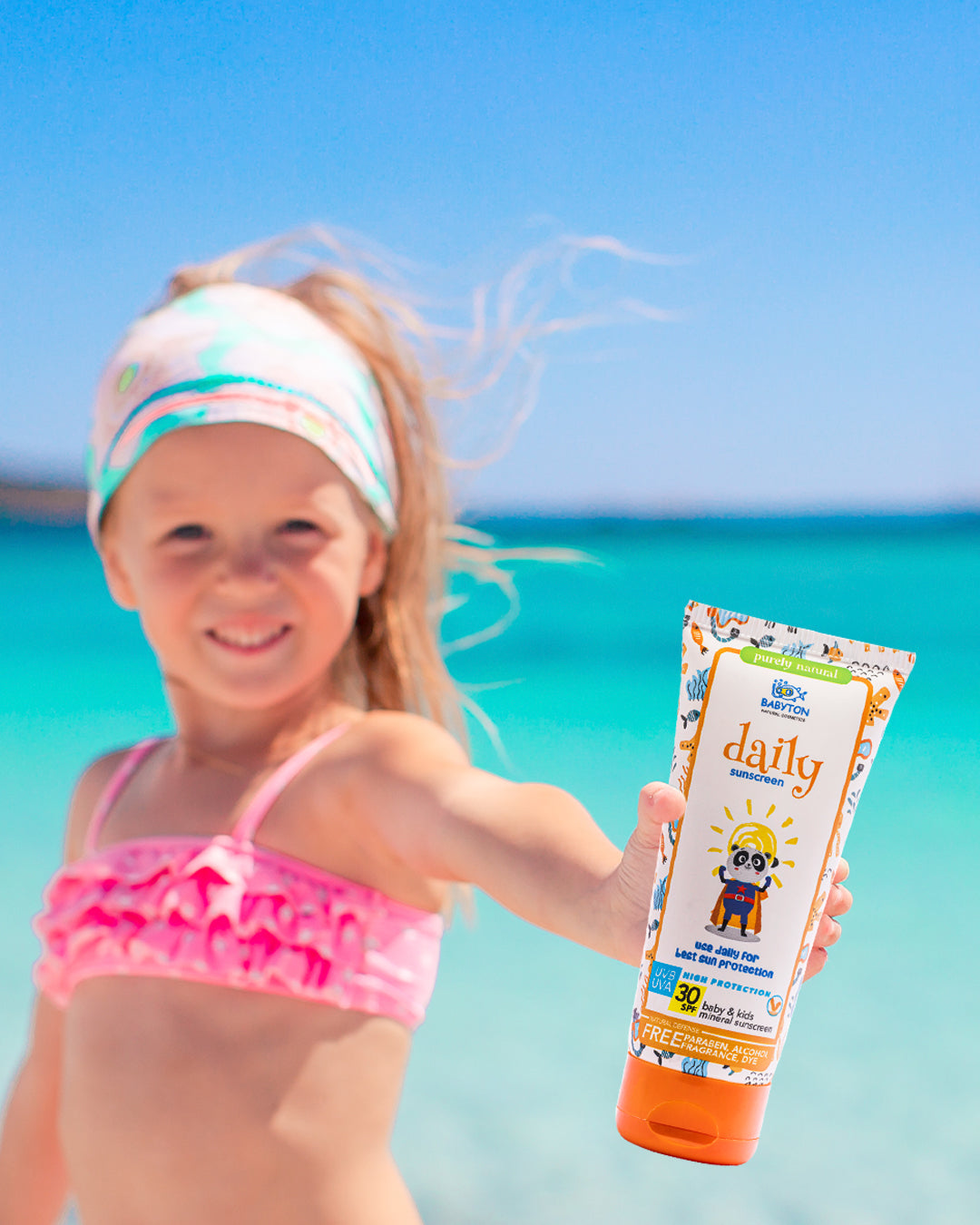Crème solaire naturelle SPF 30 pour bébé et enfant – format voyage